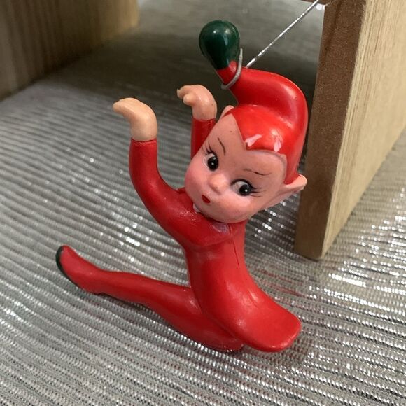 Vintage Rubber Red Pixie Climber Elf
Christmas Ornament - Picture 15 of 15